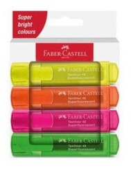 Faber-Castell Fosforlu Kalem 46 Şeffaf 4Lü - Faber-Castell