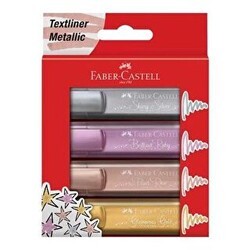 Faber-Castell Fosforlu Kalem Metalik 4Lü - Faber-Castell