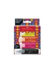 Faber-Castell Glassy Textliner Neon 4Lü - Faber-Castell