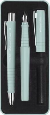 Faber-Castell Grip 2011 Hediye Seti Gök Mavisi Metal Kutu Dolma Kalem Ve Tükenmez Kalem - 1