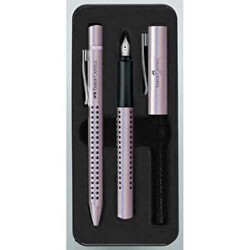 Faber-Castell Grip Edition Glam Dolma Kalem ve Tükenmez Kalem Set 0.7 İnci - Faber-Castell