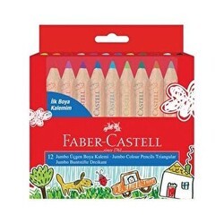 Faber-Castell İlk Boya Kalemim Jumbo Yarım Boy 12 Renk - Faber-Castell