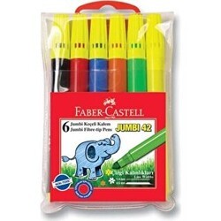 Faber-Castell Jumbi-Neon Floresan Markör 6lı Poşet - Faber-Castell