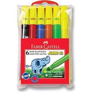 Faber-Castell Jumbi-Neon Floresan Markör 6lı Poşet - 1