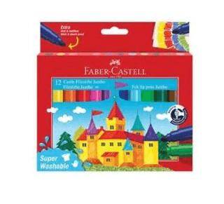 Faber-Castell Jumbo Keçeli Kalem 12Li Superwashable - 1