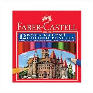 Faber-Castell Karton Kutu Boya Kalemi 12 Renk Yarım Boy - 1