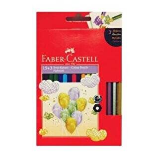 Faber-Castell Kuru Boya Kalemi 15+3 Metalik Hediye - 1