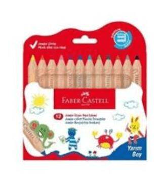 Faber-Castell Little Creatives Jumbo Yarım Boy Boya Kalemi 12 Renk - 1