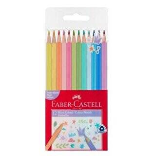 Faber-Castell Pastel Renkler Üçgen Kuru Boya 12 Renk - 1