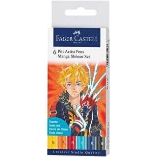 Faber-Castell Pitt Artist Pen Manga 6Lı Set Shônen - 1