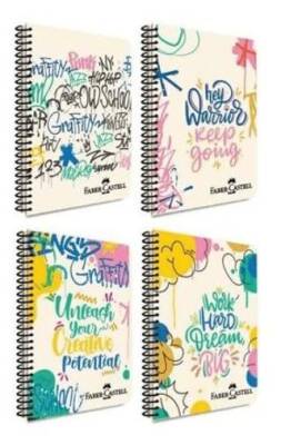 Faber-Castell PP Kapak Grafiti Spiralli Defter 80 Yaprak Çizgili - 1