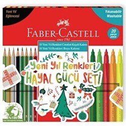 Faber-Castell Yeni Yıl Renkleri Hayal Gücü Seti 20Li 10 Keçeli Kalem + 10 Boya Kalemi - Faber-Castell