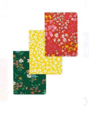 Fabooks A5 Mini Çiçekli 3`Lü Defter Seti - 1