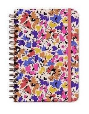 Fabooks Pembe Mor Çiçekli Spiralli Süresiz Ajanda - 1