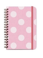 Fabooks Pembe Puantiye Spiralli Süresiz Ajanda - Fabooks