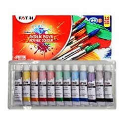 Fatih Akrilik Boya Tüplü 12 Renk 12 Ml - Fatih