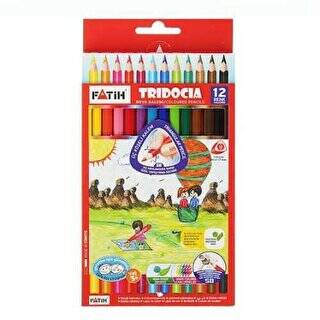 Fatih Kuru Boya Üçgen Tridocia Tam Boy 12 Renk - 1