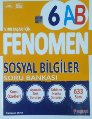 Fenomen Kitap 6. Sınıf Fenomen Sosyal Bilgiler Soru Bankası A-B - 1