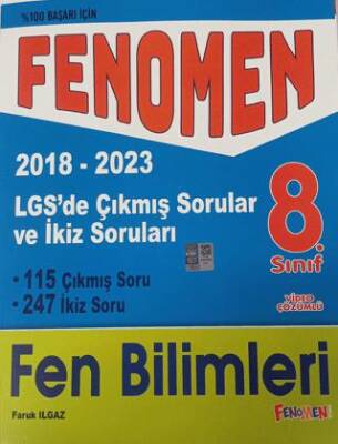 Fenomen Yayınları 8. Sınıf LGS Fen Bilimleri Çıkmış ve İkiz Sorular 2018-2023 - 1