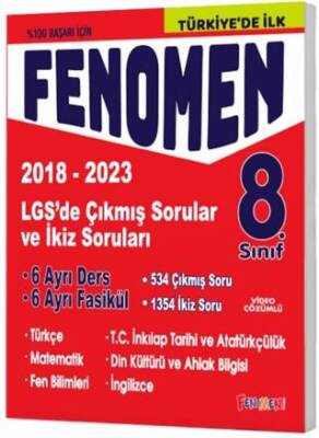 Fenomen Yayınları LGS 8. Sınıf Çıkmış Sorular ve İkiz Soruları Seti 2018-2023 6 Kitap - 1