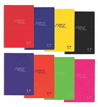 Free A4 60 Yaprak Kareli Plastik Kapak Defter Keskin Color - 1