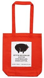 George Orwell Hayvan Çiftliği Bez Çanta Kırmızı Gabardin - Can Dükkan