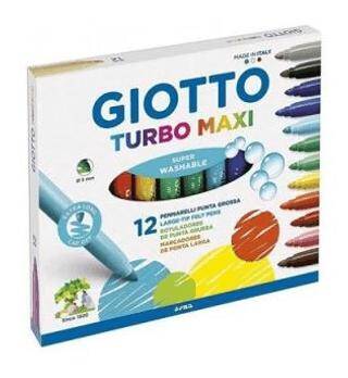 Giotto Keçeli Boya Kalemi Jumbo Turbo Maxi 12 Renk 454000 - 1