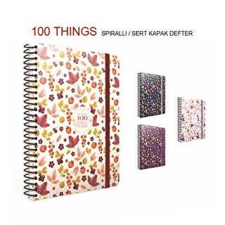 Gıpta 100 Things Çizgili Defter Spiralli Sert Kapak 100 Yaprak 17x24 Cm - 1