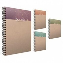 Gıpta 5459 Basic Notes Defter Kareli Spiralli Sert Kapak 100 Yaprak 19X26 Cm - Gıpta