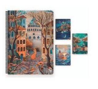 Gıpta 7336 İstanbul Notes Spiralli Sert Kapak Defter 17X24 80 Yaprak Kareli - 1