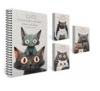 Gıpta 7623 Cats Spiralli Pressboard Kapak Defter A6 80 Çizgili - 1