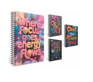 Gıpta 7677 Reactıon Spiralli Karton Kapak Defter A6 80 Yaprak Çizgisiz - 1