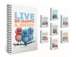 Gıpta 7678 Birds Spiralli Karton Kapak Defter A4 80 Yaprak Çizgili - Gıpta