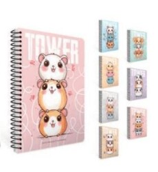 Gıpta 8387 Tower Spiralli Lx Karton Kapak Defter A4 80 Yaprak Kareli - Gıpta