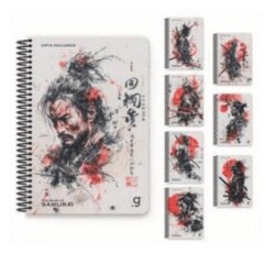 Gıpta 8462 Samuraı Spiralli Sert Kapak Defter 17X24 100 Yaprak Kareli - Gıpta