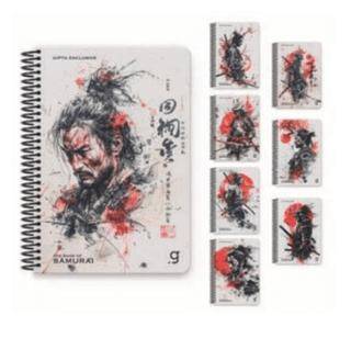 Gıpta 8462 Samuraı Spiralli Sert Kapak Defter 17X24 100 Yaprak Kareli - 1