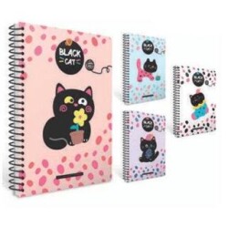 Gıpta 8504 Black Cat Spiralli Lx Karton Kapak Defter A6 80 Yaprak Çizgili - Gıpta