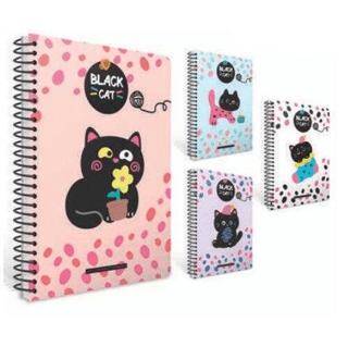 Gıpta 8504 Black Cat Spiralli Lx Karton Kapak Defter A6 80 Yaprak Çizgili - 1