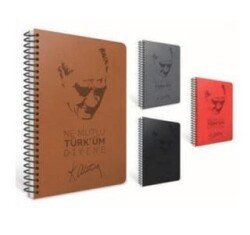 Gıpta Atatürk Defter Çizgili Spiralli Sert Kapak 120 Yaprak 17X24 Cm - Gıpta