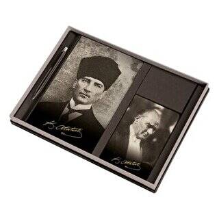 Gıpta Atatürk Set Günlük Ajanda 13X21-9X14+Deri Kalem 2026 - 1