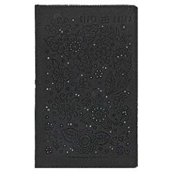 Gıpta Black-Cream Defter Noktalı Deri Kapak İplik Dikiş 120 Yaprak 13X21 Cm - Gıpta