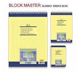 Gıpta Block Master Spiralli Karton Kapak Blok A4 100 Yaprak Çizgili - 1