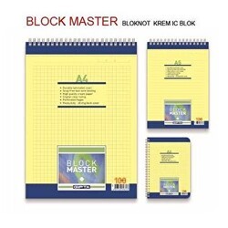 Gıpta Block Master Spiralli Karton Kapak Blok A5 100 Yaprak Çizgili - Gıpta