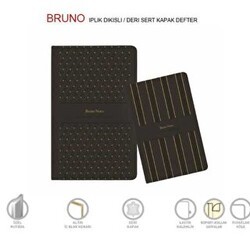 Gıpta Bruno İplik Dikiş Sert Kapak Defter 13x21 Cm 120 Yaprak Çizgili - Gıpta