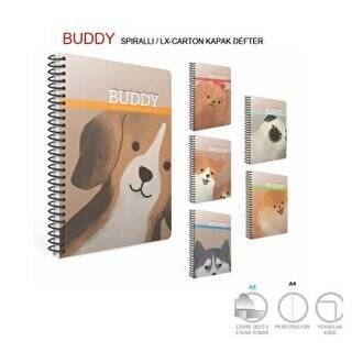 Gıpta Buddy Spiralli Karton Kapak Defter A4 80 Yaprak Kareli - 1