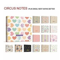 Gıpta Circus Notes İplik Dikiş Sert Kapak Defter 8X12 80 Yaprak Çizgili - Gıpta