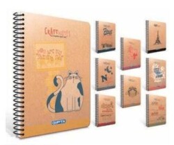 Gıpta Craft Notes Defter Çizgili Spiralli Sert Kapak 100 Yaprak 17X24 Cm - Gıpta
