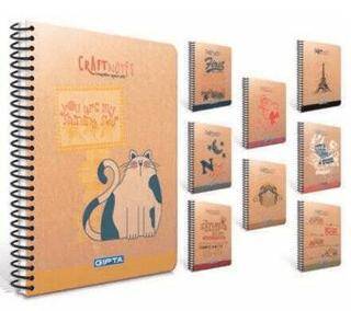 Gıpta Craft Notes Defter Kareli Spiralli Sert Kapak 100 Yaprak 17X24 Cm - 1