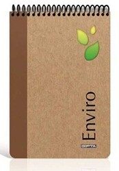 Gıpta Enviro Bloknot Spiralli Kraft Sert Kapak 17x24 100 Yaprak Çizgili - Gıpta