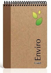 Gıpta Enviro Spiralli Kraft Sert Kapak Bloknot 17x24 100 Yaprak Kareli - Gıpta